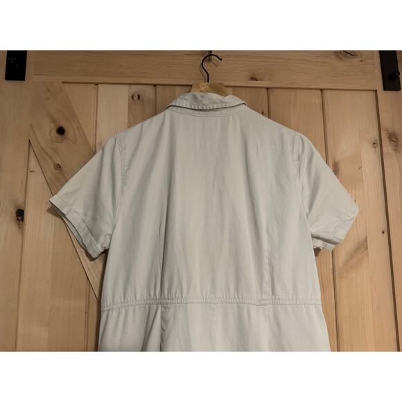 Vintage Bobbie Brooks 90s Light Cream Khaki Short Sleeve Dress Size Large - Picture 8 of 13